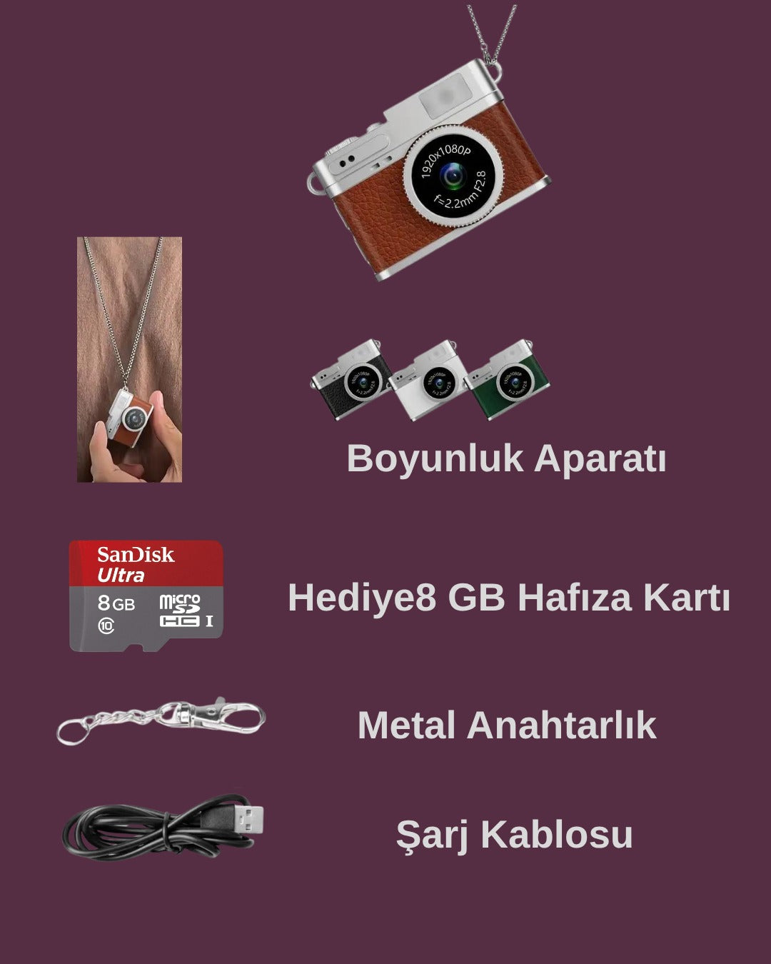 Vintage Kamera [8GB hafıza kartı hediye]