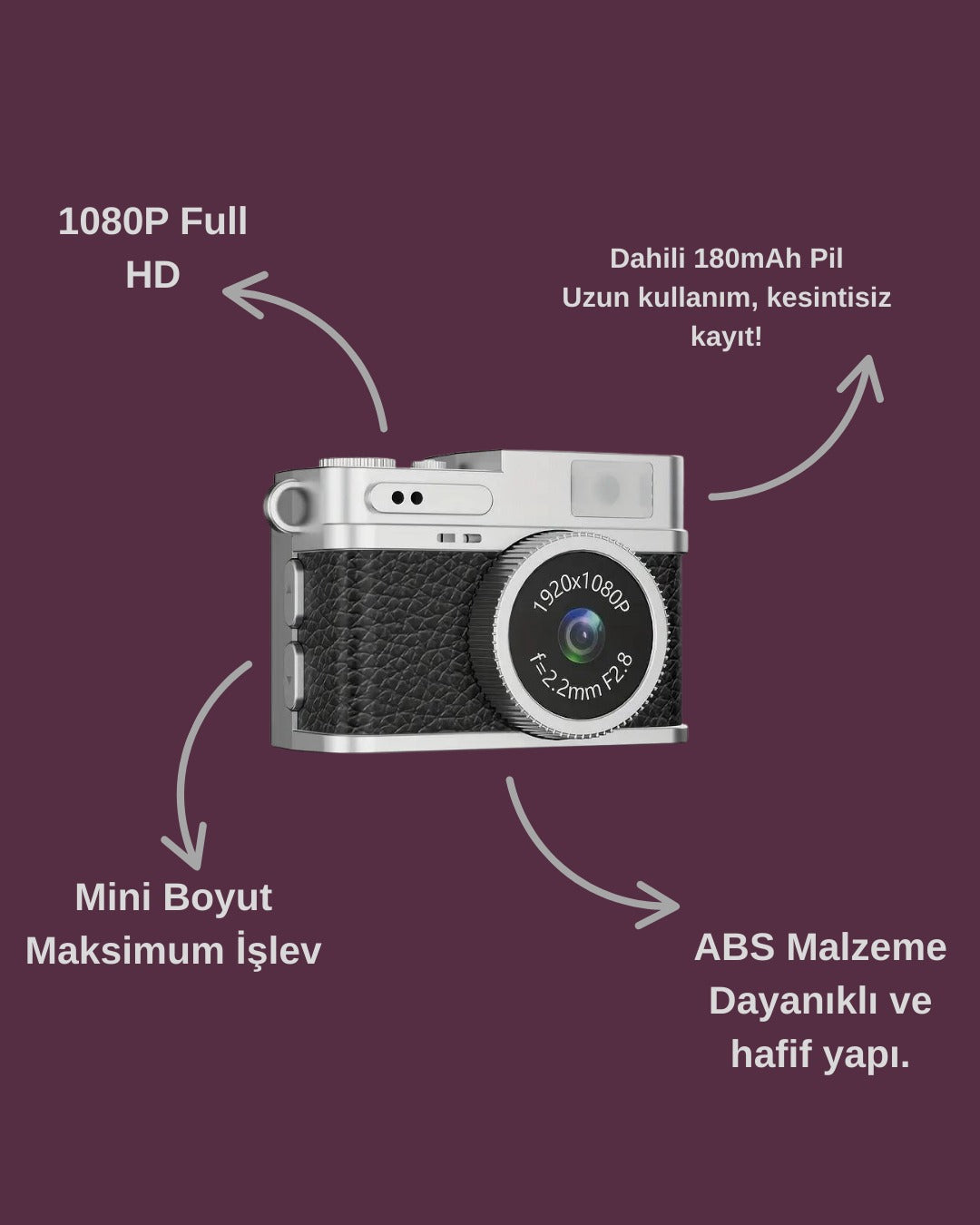 Vintage Kamera [8GB hafıza kartı hediye]