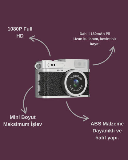 Vintage Kamera [8GB hafıza kartı hediye]