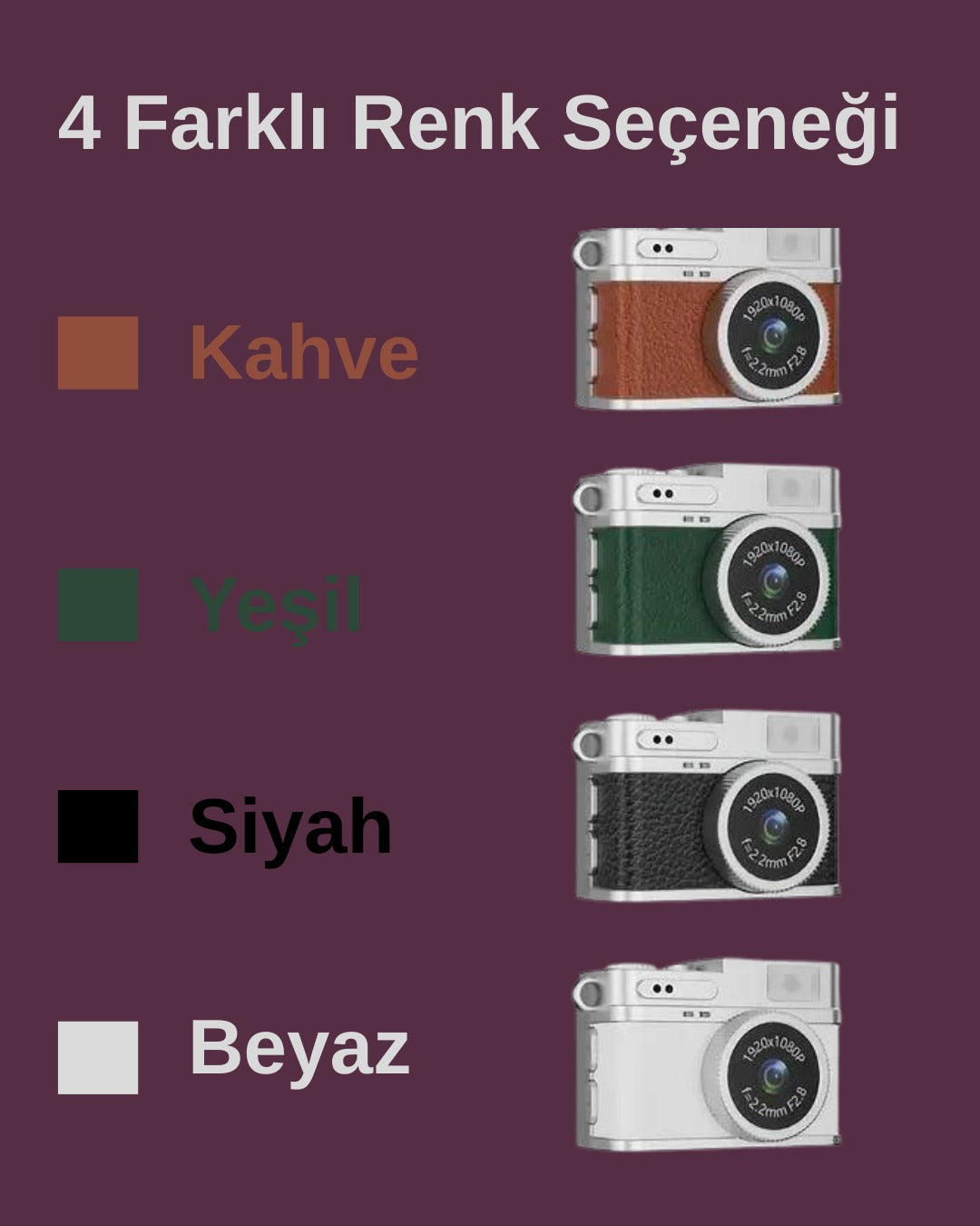 Vintage Kamera [8GB hafıza kartı hediye]