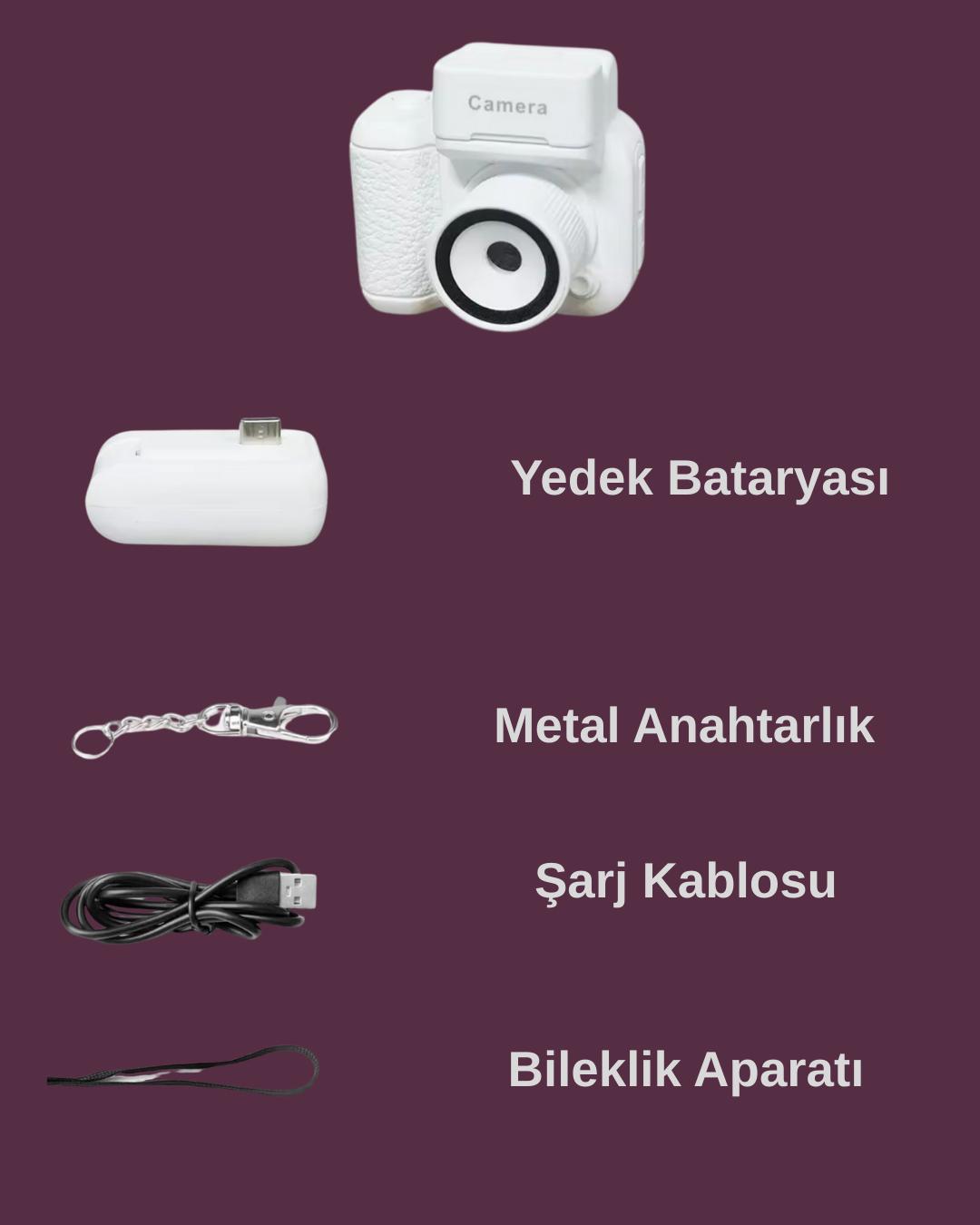 FLAŞLI  RETRO KAMERA {16GB hafıza kartı hediye]